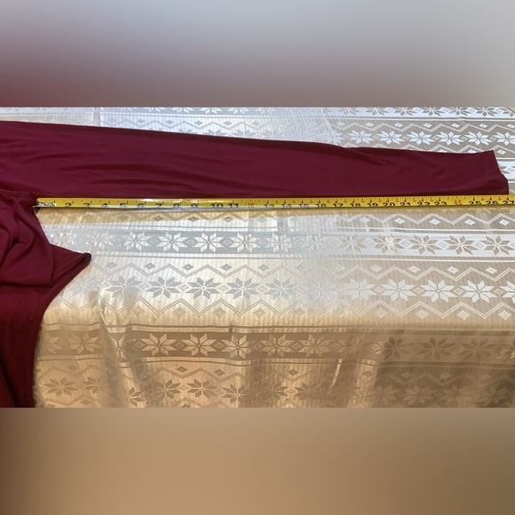 Leggings Women’s Plus Curvy Yoga Waistband Burgundy - Picture 3 of 4